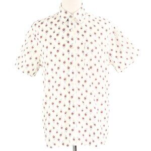 Ben Sherman White Feather Print Button Up Shirt (Stretch) XL